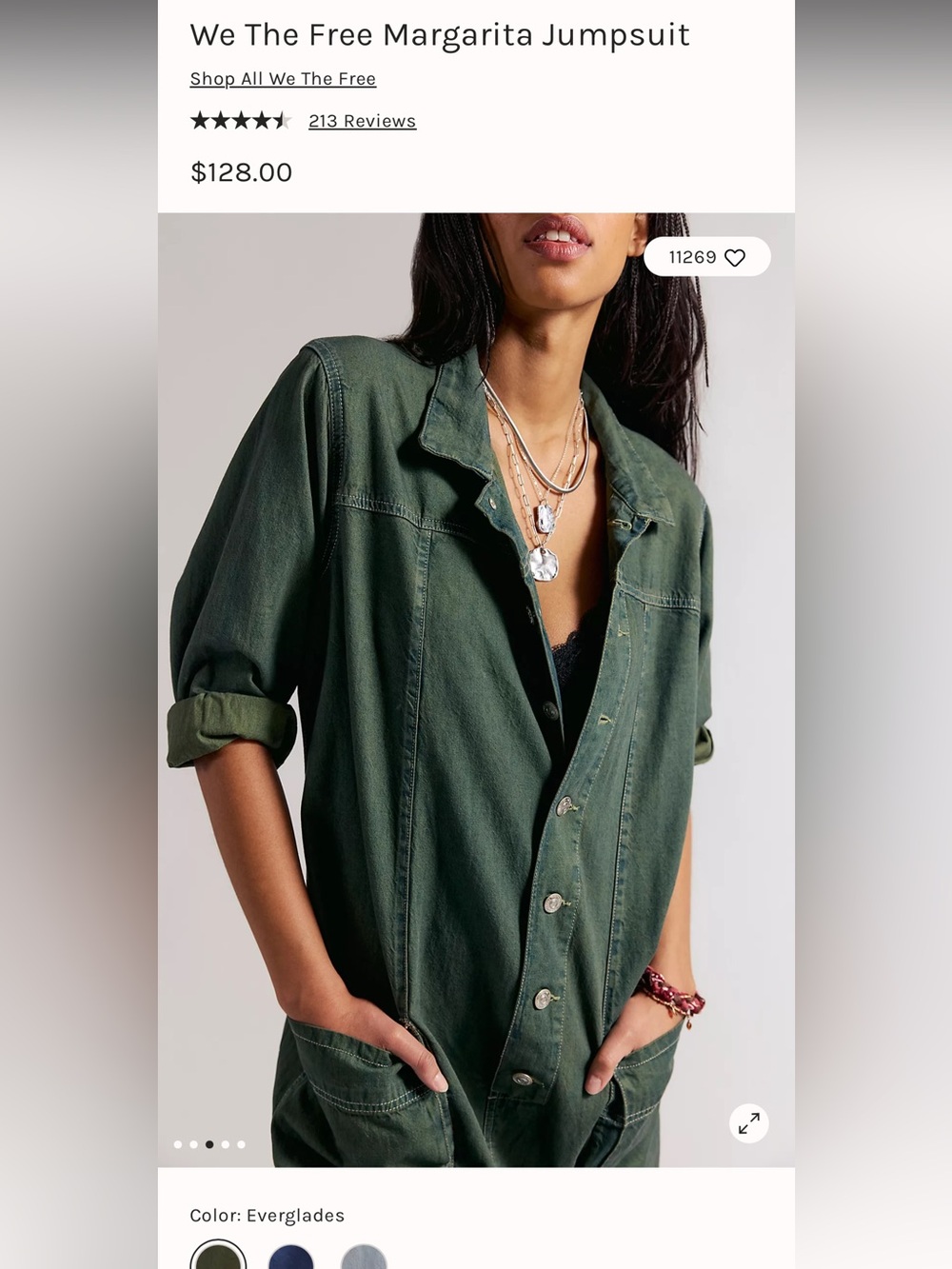 New Margarita Jumpsuit In Everglades Green Size  L - Picture 12 of 12